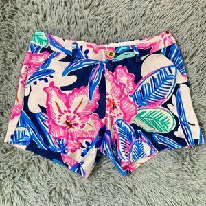 Lilly Pulitzer The Callahan Short Printed Black Pink Blue Size 0
